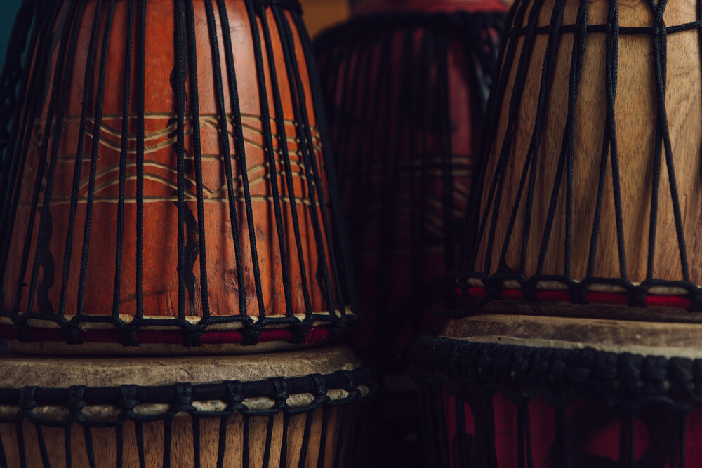 Afrikanische Djembe-Trommeln